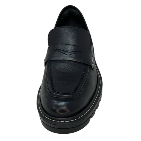 BERNARDO Shoes Chandler Loafer Lug Sole Platform Black Leather Size 6 - Picture 4 of 14
